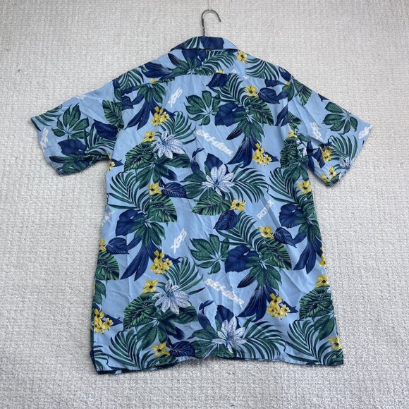 Ski-Doo Blue Button Shirt Men's M Bombardier Club Floral Hawaiian Shirt Summer - Picture 12 of 16